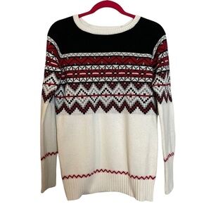 Wearing Your Heart On Your Sleeve Cotton/Wool Blend Fair Isle Design Swe…